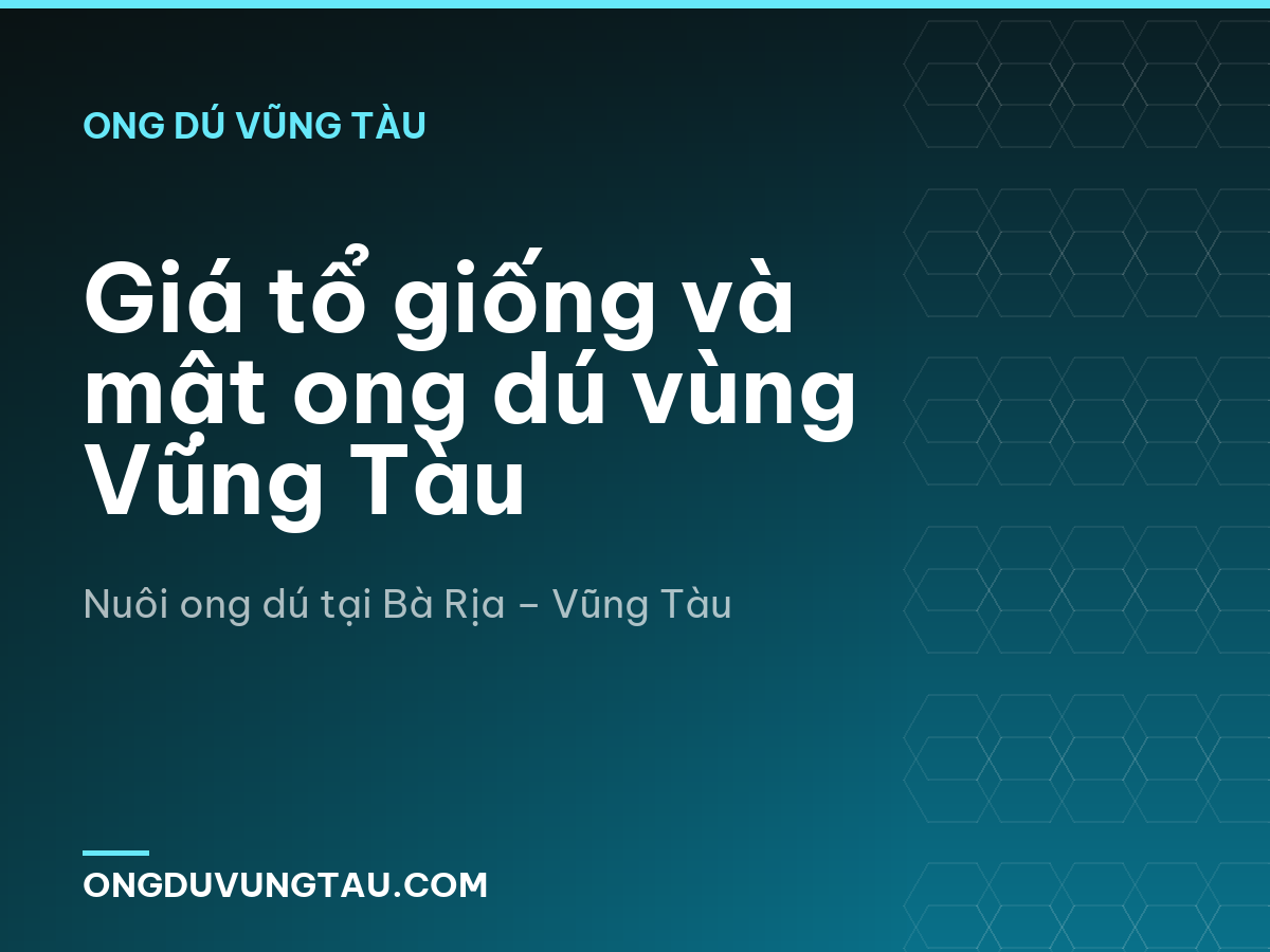 Giá tổ giống và mật ong dú vùng Vũng Tàu