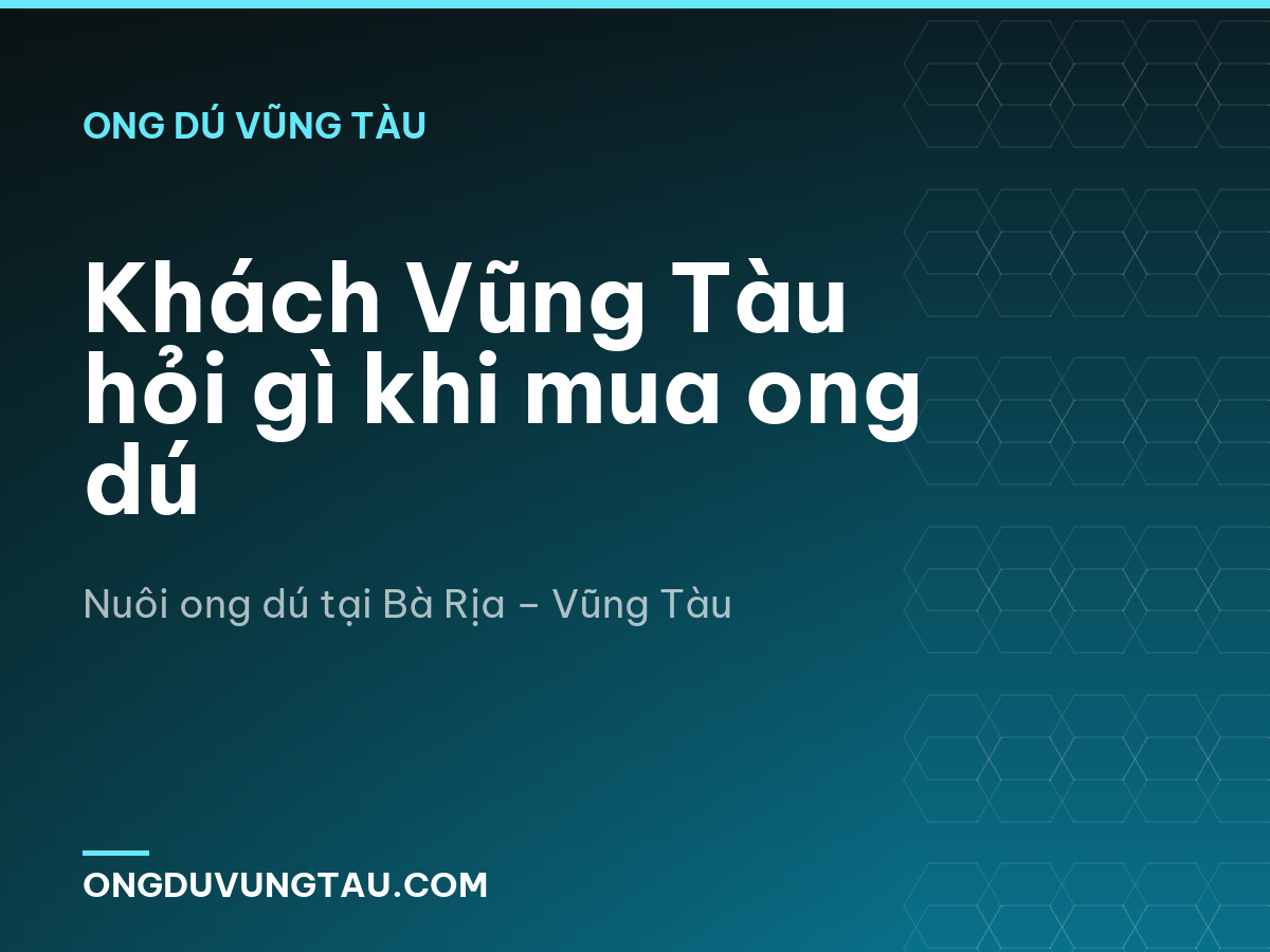 Khách Vũng Tàu hỏi gì khi mua ong dú