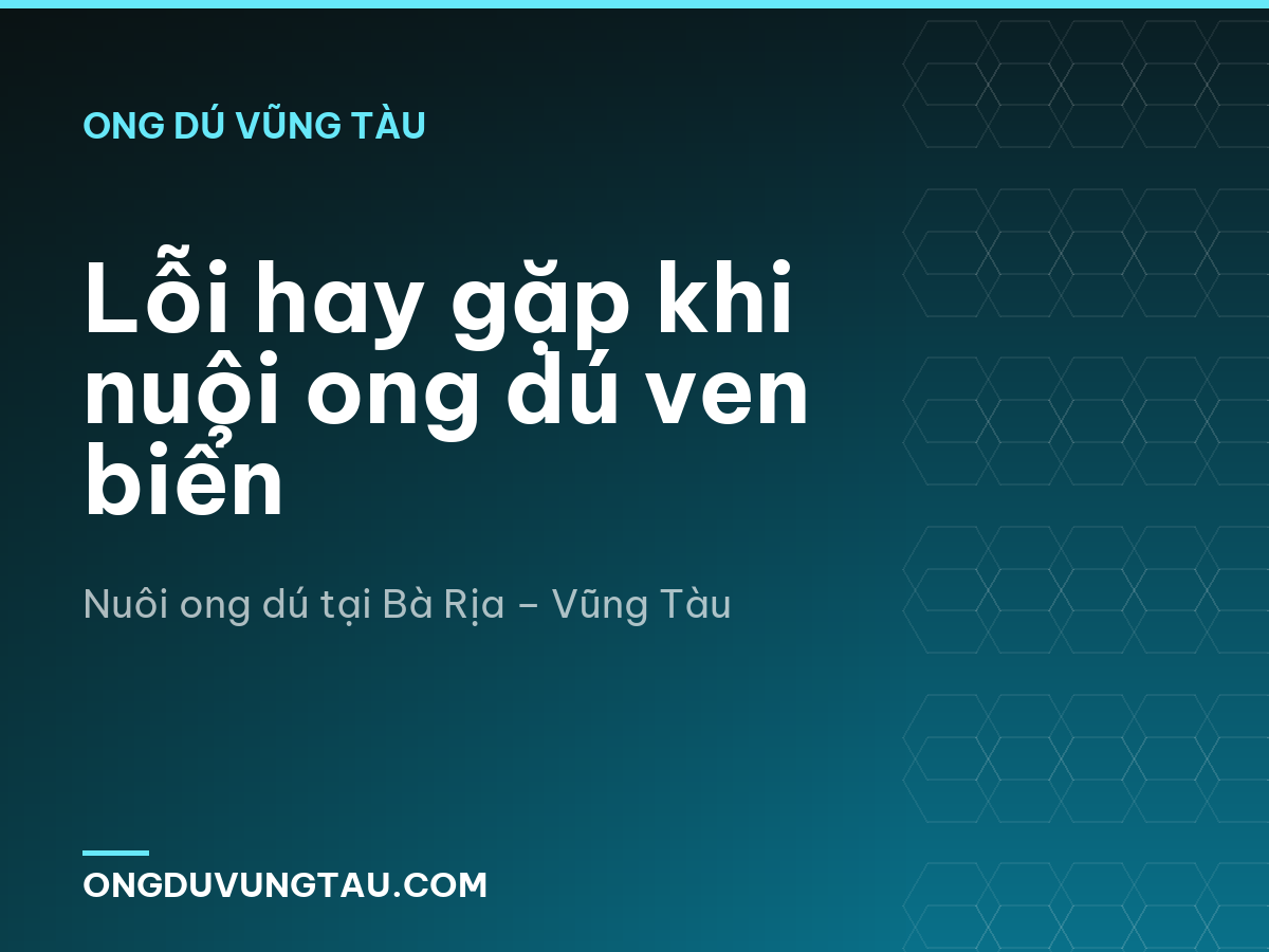 Lỗi hay gặp khi nuôi ong dú ven biển