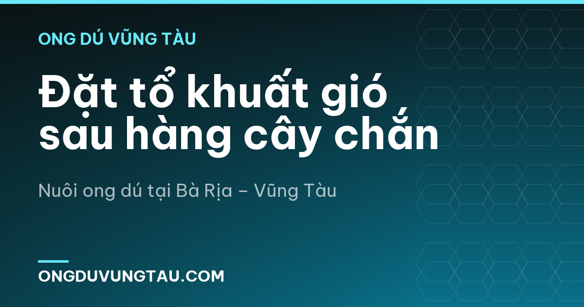 Đặt tổ khuất gió sau hàng cây chắn