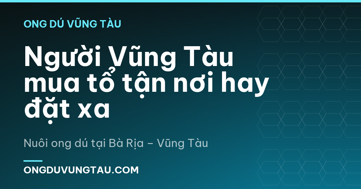 Người Vũng Tàu mua tổ tận nơi hay đặt xa